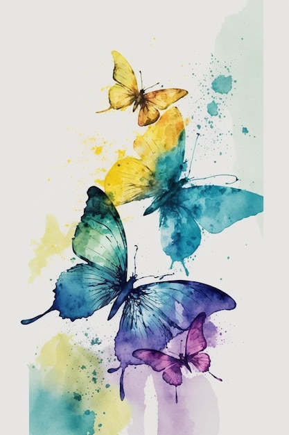 Una pintura de mariposas con la palabra mariposa.