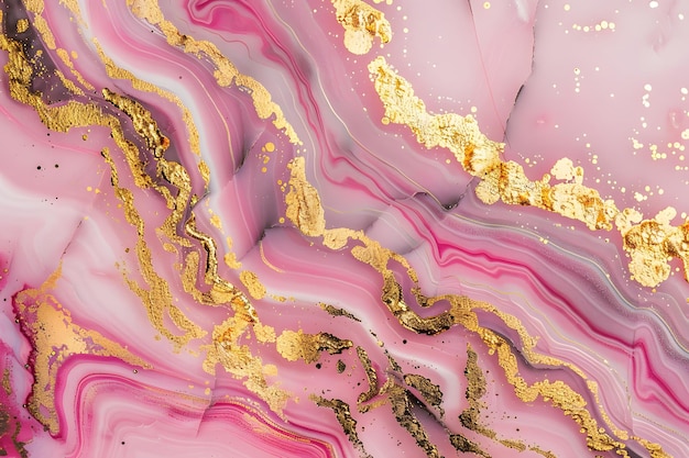 una pintura de mármol de color rosa y dorado con colores dorado y blanco
