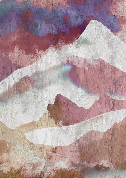 Pintura minimalista abstrata da natureza selvagem em tons pastel paisagem