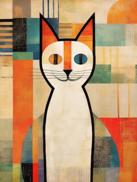 pintura moderna del arte del gato