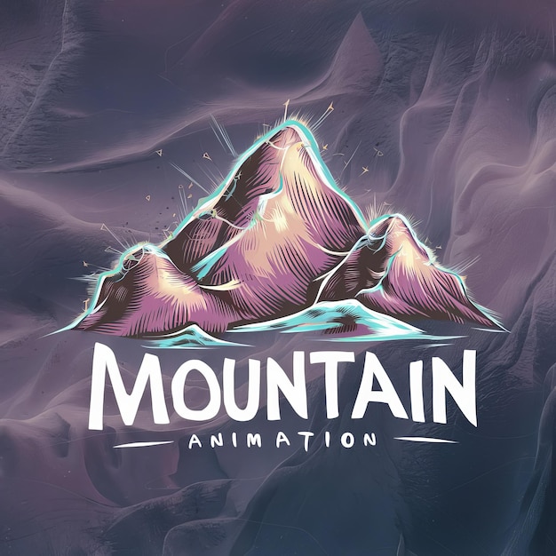 una pintura de una montaña con un río y un río en el fondo