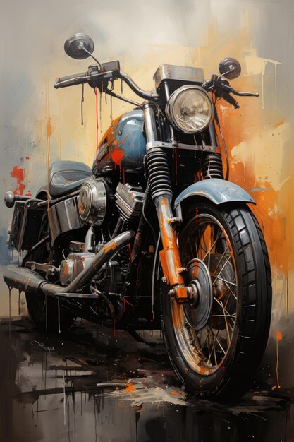 Una pintura de motocicleta con la palabra Harley generativa IA