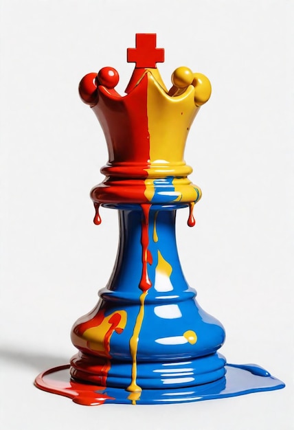 Pintura multicolor gotejando do monarca do xadrez