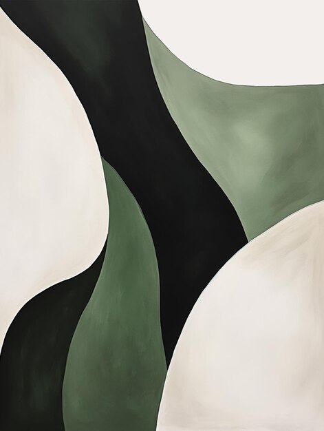 pintura de un negro y blanco y verde pintura abstracta generativa ai