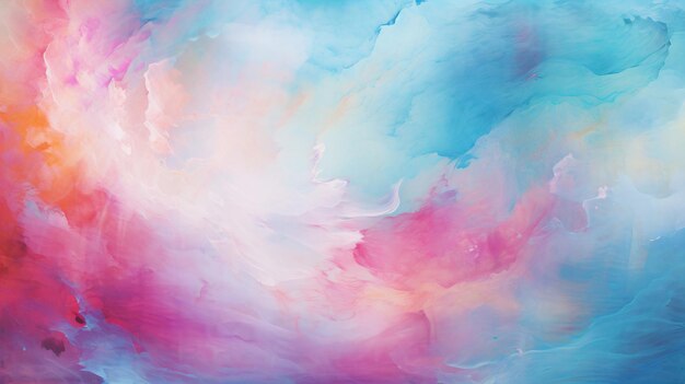 una pintura de una nube colorida con un cielo azul