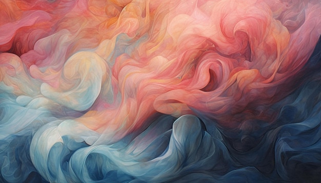 Pintura de una nube colorida de líquido y agua generativa ai