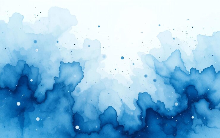 Pintura de nubes azules en acuarela para la presentación