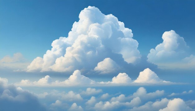 una pintura de nubes con un corazón en el medio