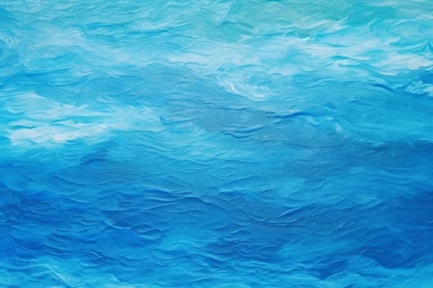 una pintura de un océano azul con una superficie de agua azul