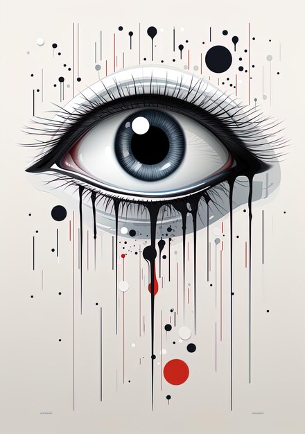Foto una pintura de un ojo con la palabra ojo en él