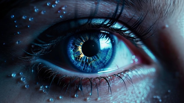 Foto pintura de ojos azules cautivadora un complemento perfecto para sus diseños generado por ia