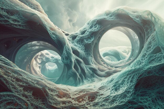 una pintura de una ola con la palabra mar en ella