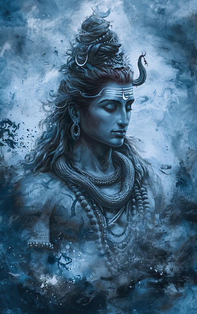 Pintura oscura del poderoso Señor Shiva