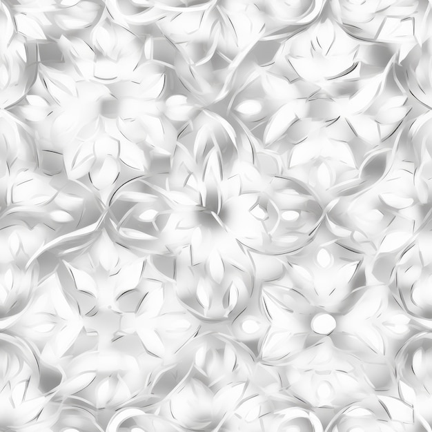 pintura padrão com fundo branco e flores com traço cinza