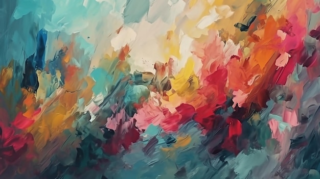 Una pintura de un paisaje colorido con la palabra amor.