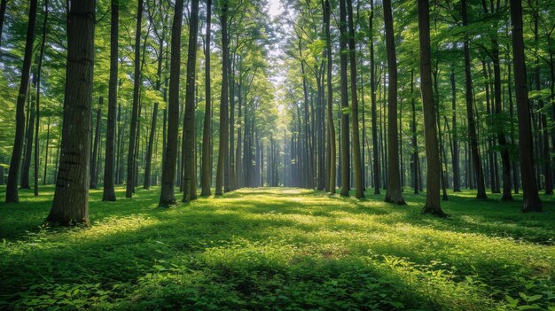 Pintura de paisajes de bosques densos