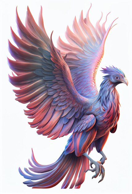 pintura de un pájaro colorido con las alas extendidas generativo ai