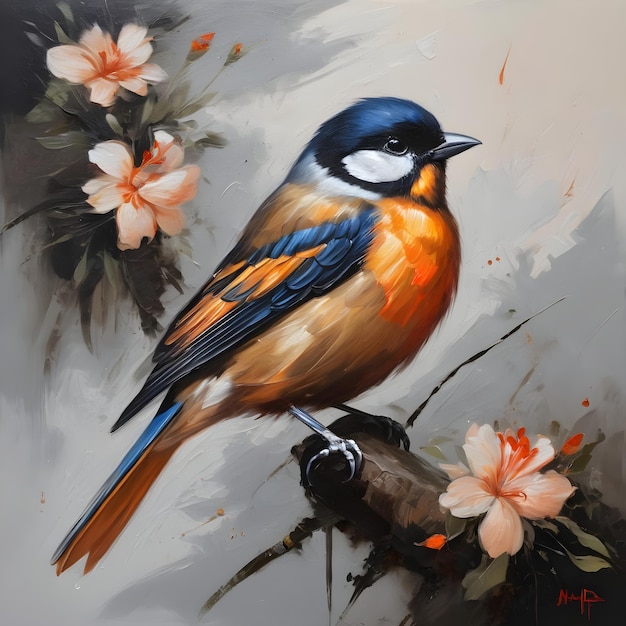 Pintura de un pájaro