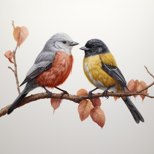 pintura de pájaros realistas