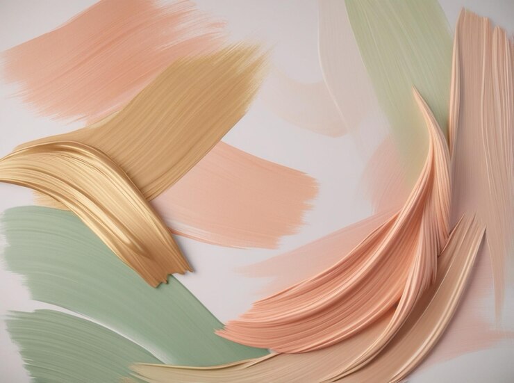 una pintura de una paleta de colores amarillo verde y marrón