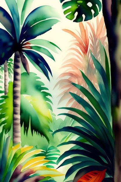 Una pintura de palmeras con la palabra palm.