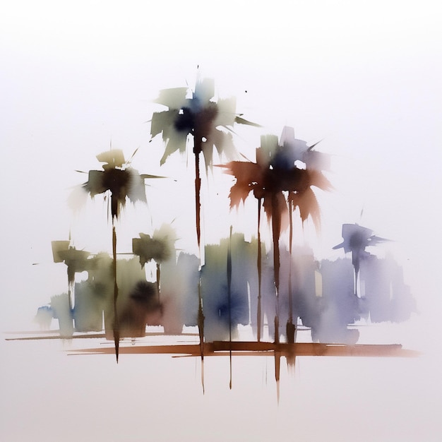Foto una pintura de palmeras con la palabra palm.