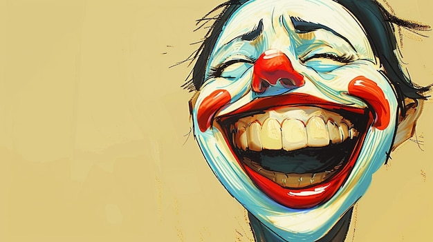 Foto una pintura de un payaso sonriente generativo ai