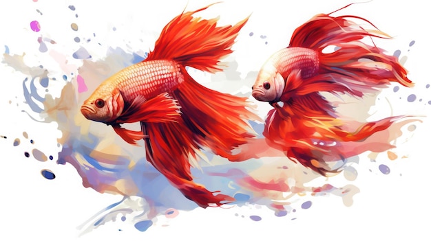 Pintura de peces Betta con Ai Generado