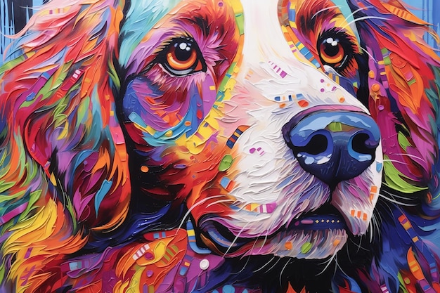 pintura de perro de colores