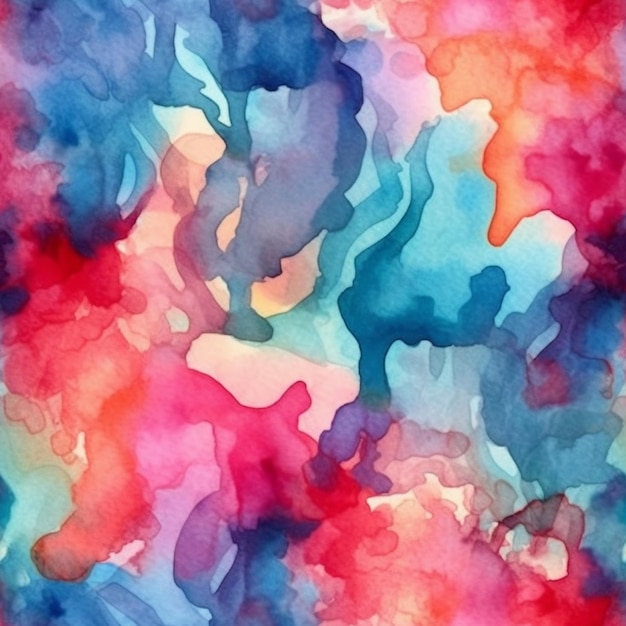 Foto una pintura de una pintura abstracta colorida con acuarelas generativas ai