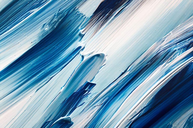 Una pintura de una pintura azul y blanca con la palabra océano en ella.