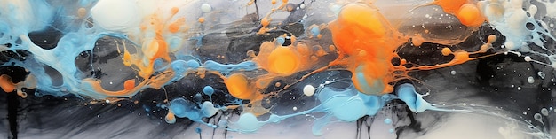 Una pintura con pintura naranja y azul en su imagen generativa ai.