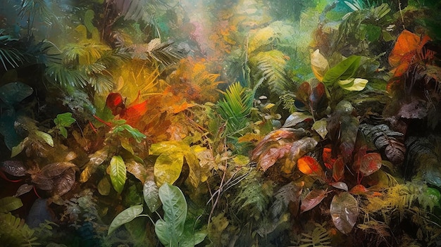 Una pintura de plantas con la palabra selva.