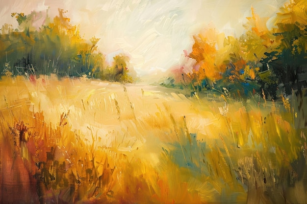 Pintura de prados al aire libre