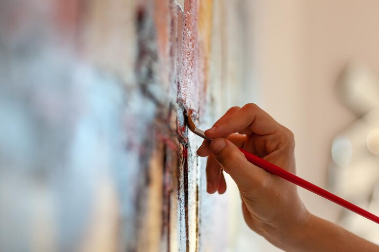 Foto pintura de primer plano