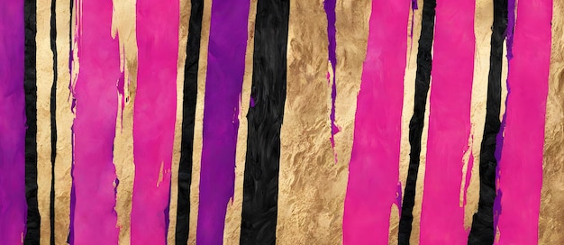 Pintura púrpura oro negro rayas pintadas pincel pintura de fondo colorido obra de arte digital arte de diseño