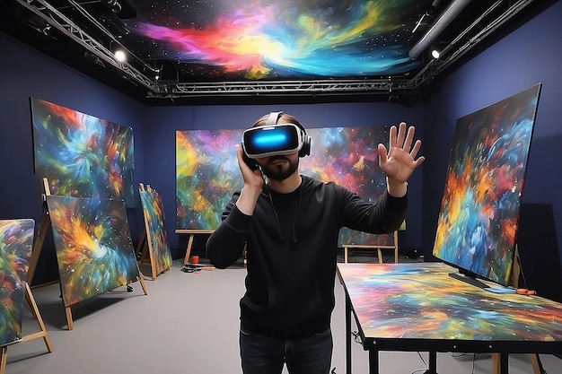 Pintura de realidad virtual de estudio inmersivo para talleres de arte colaborativos