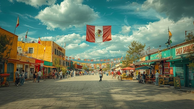 Foto una pintura realista del papel tapiz de la bandera mexicana