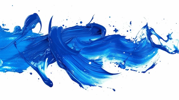 Pintura de remolinos azules y blancos sobre un fondo blanco