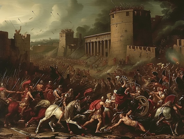 Foto pintura renascentista da guerra esparta