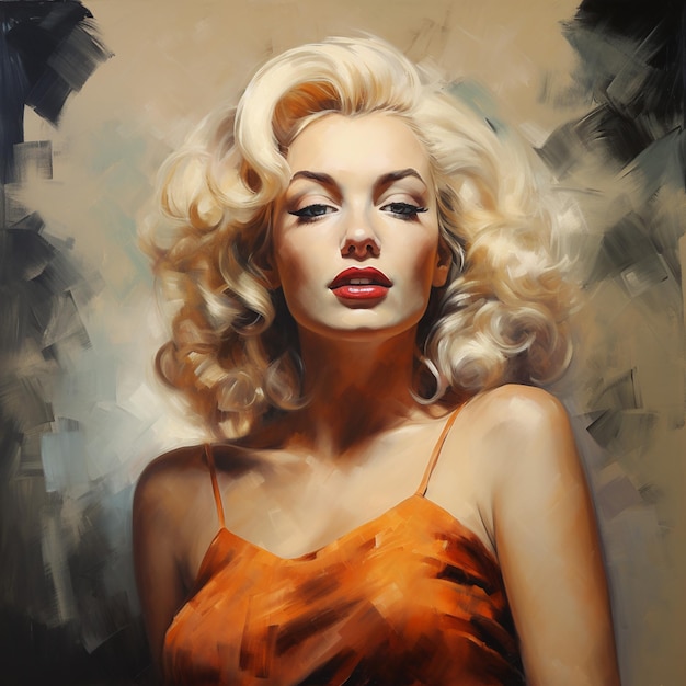 Foto pintura del retrato de marilyn monroe