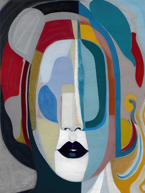 Foto pintura de retrato de mujer arte de lienzo moderno abstracto