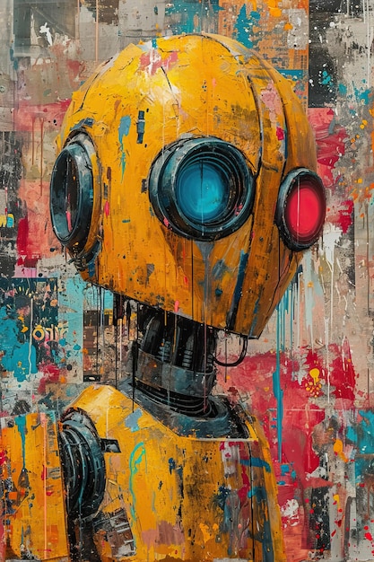 una pintura de un robot