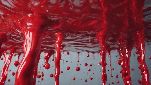 Pintura roja en agua