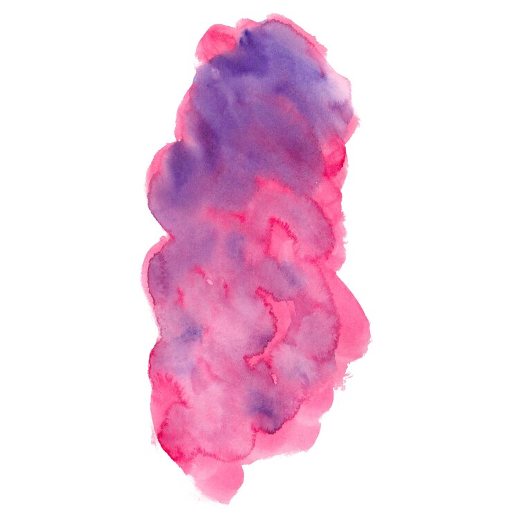 Foto una pintura rosa y azul con un remolino morado.