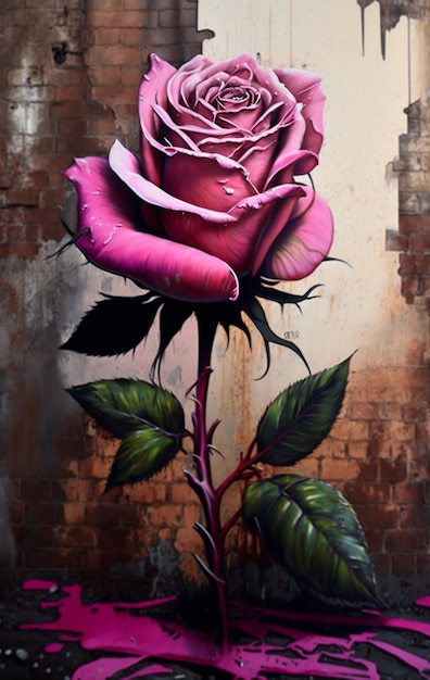 Una pintura de una rosa con la palabra amor en ella