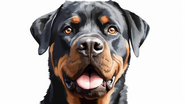 Una pintura de un rottweiler con la palabra rottweiler.