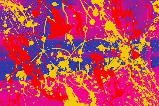 Pintura de salpicaduras en colores vibrantes para carteles