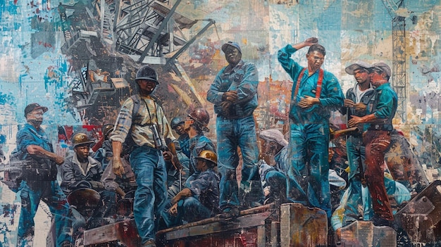 una pintura de soldados con la palabra guerra en ella