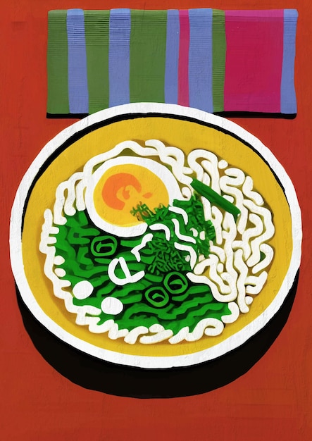 Pintura de sopa de ramen